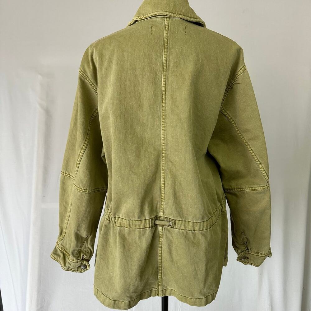 Free People Women's Military Utility Jacket Green XS Casual Winter Coat - Picture 3 of 5